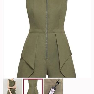 BCBG MAXARIZA  Olive one piece short jumpsuit
